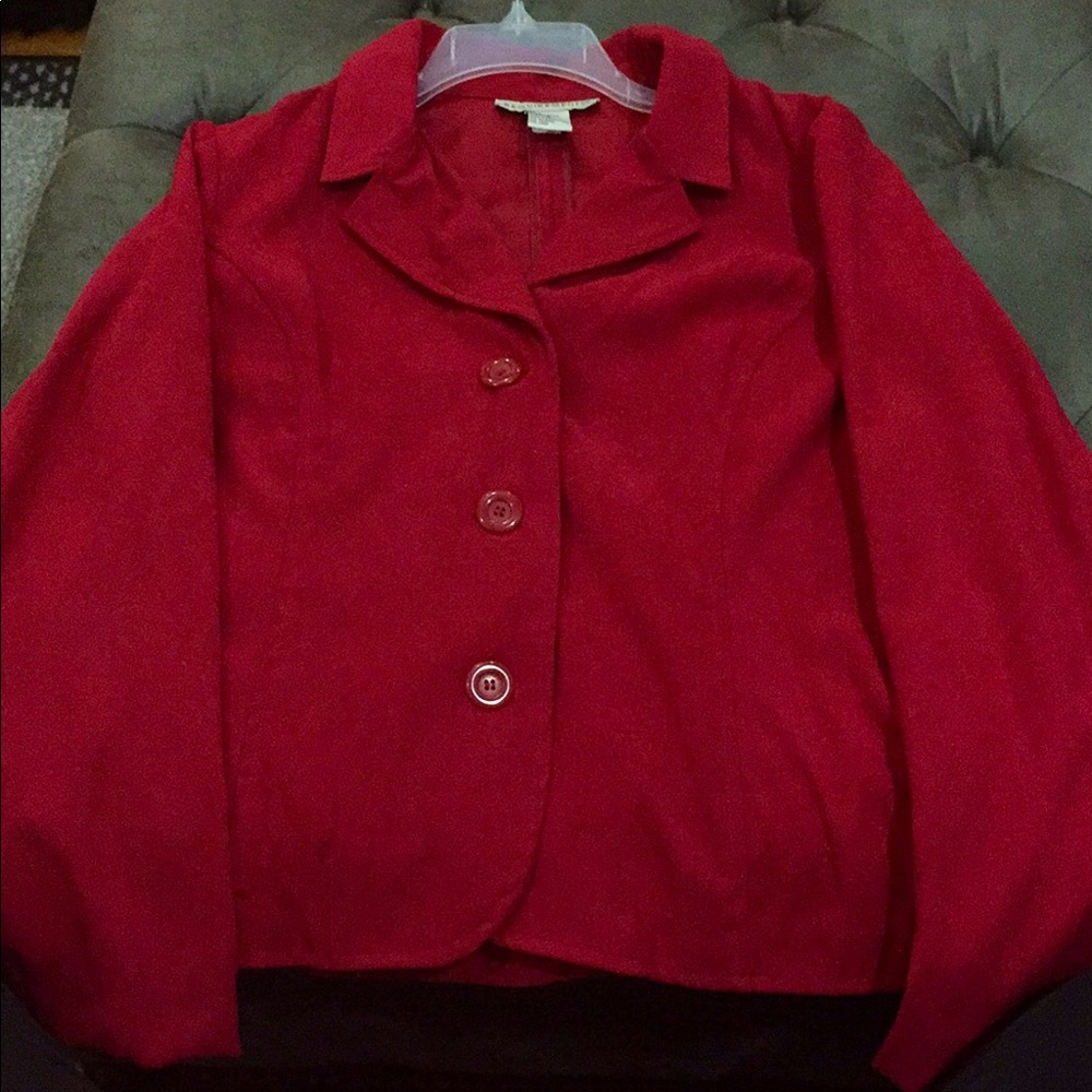 Red Polyester Blazer
